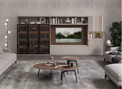 Wall unit Modern white Living room furniture Luxurious wooden furniture Furnishings